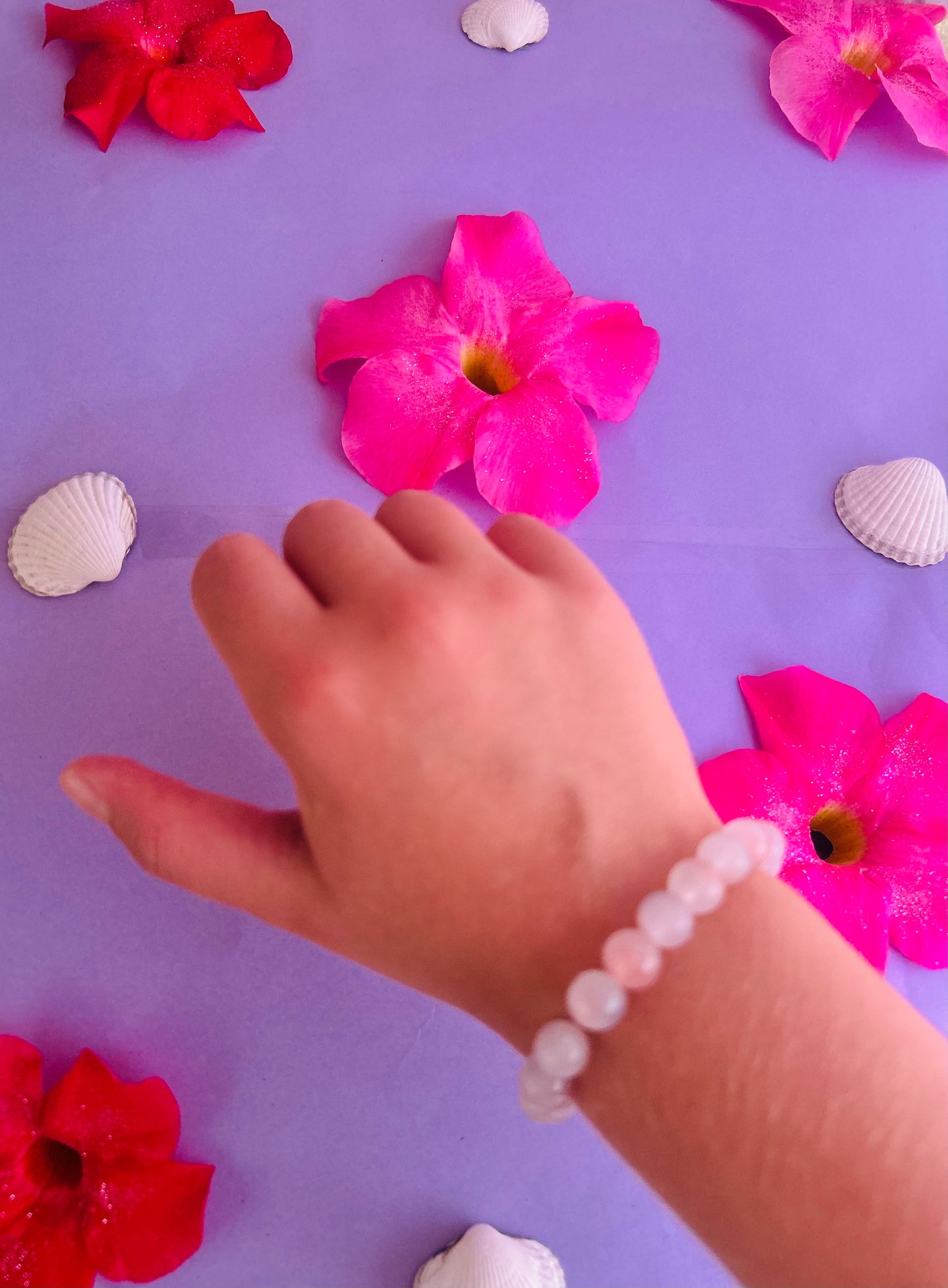 Armbånd - rosa perleglimt